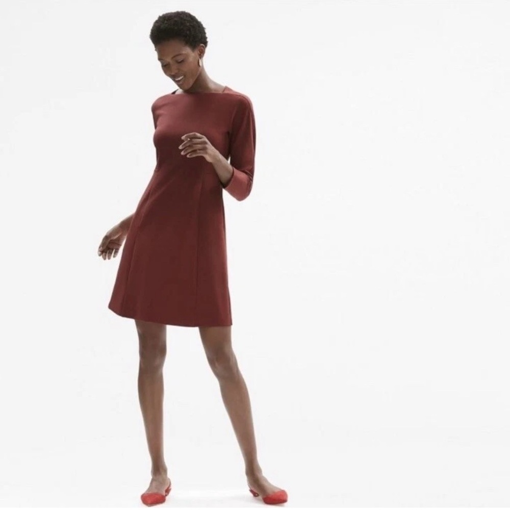 M.M. LaFleur The Jeanette Brick Red Dress 3/4 Sleeve Career Professional Size 6